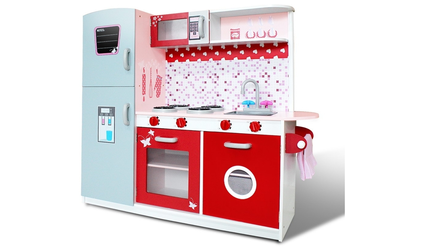 Keezi Cookware Pretend Play Set - Pink/Red