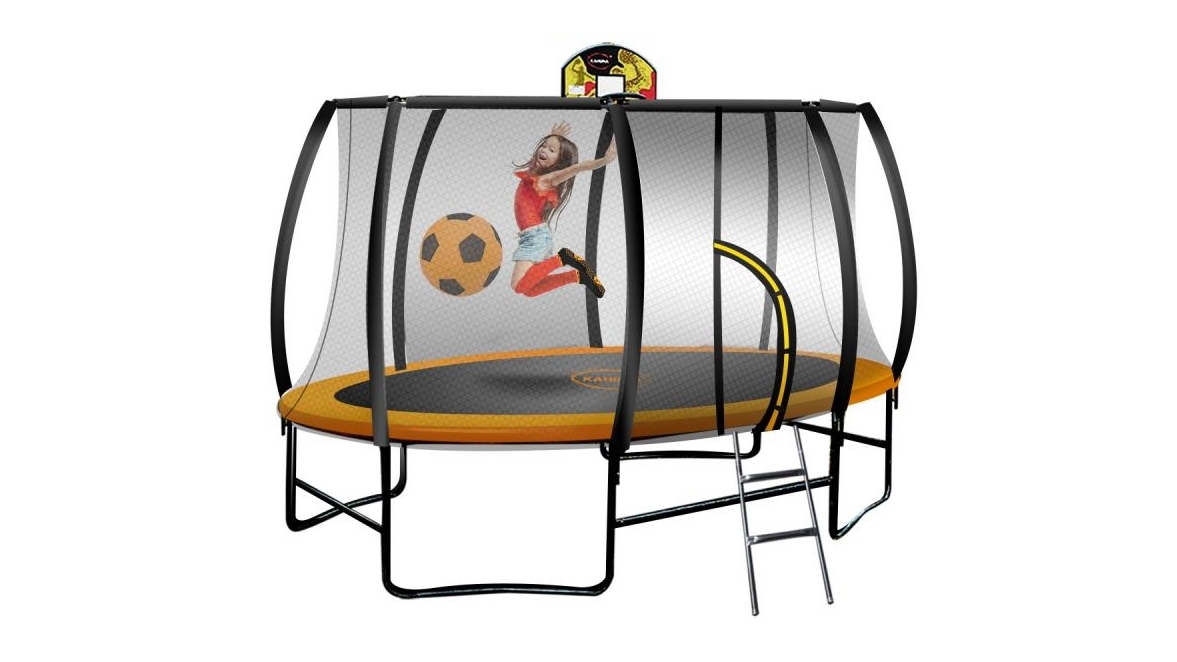 Kahuna 8x14ft Oval Trampoline with Basketball Set