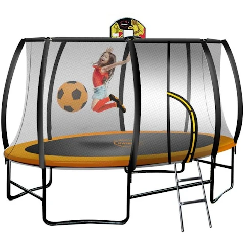 Kahuna 8x14ft Oval Trampoline with Basketball Set