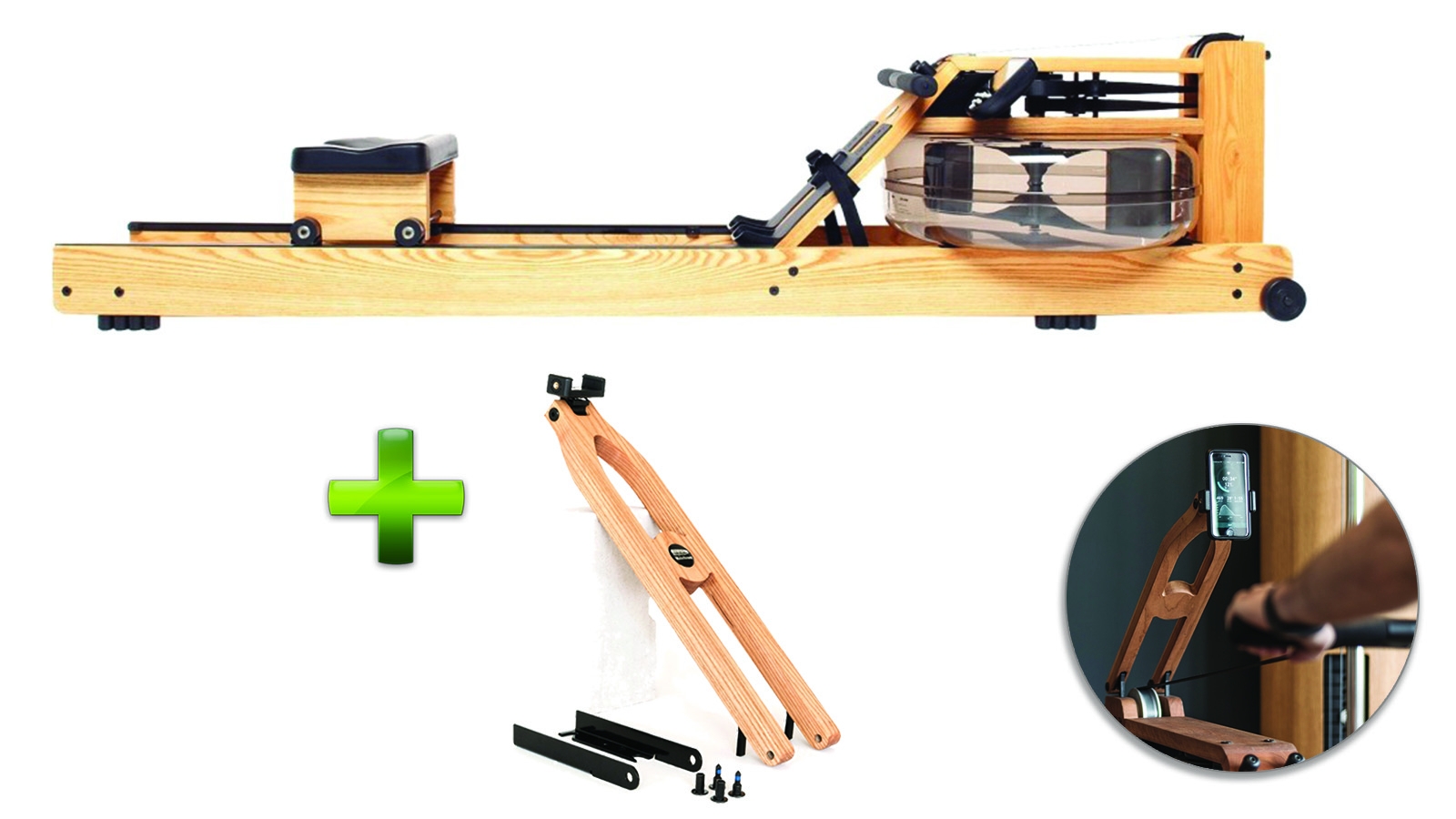 WaterRower Natural Rowing Machine with Phone/Tablet Holder Harvey Norman