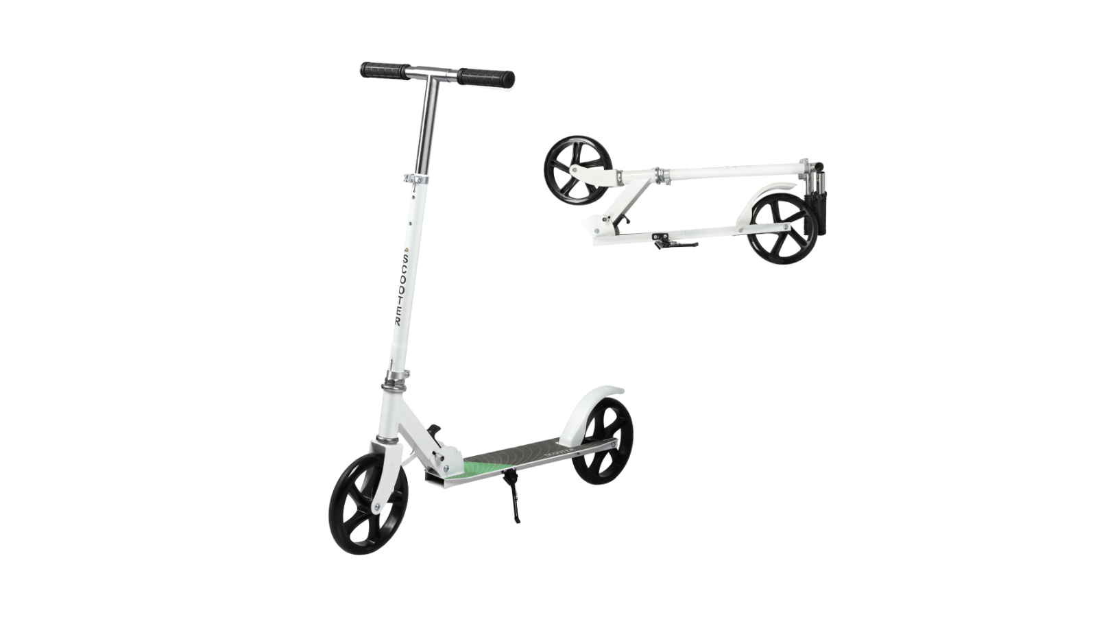 Monvelo Adjustable Folding Scooter with Dual Large Wheel - White