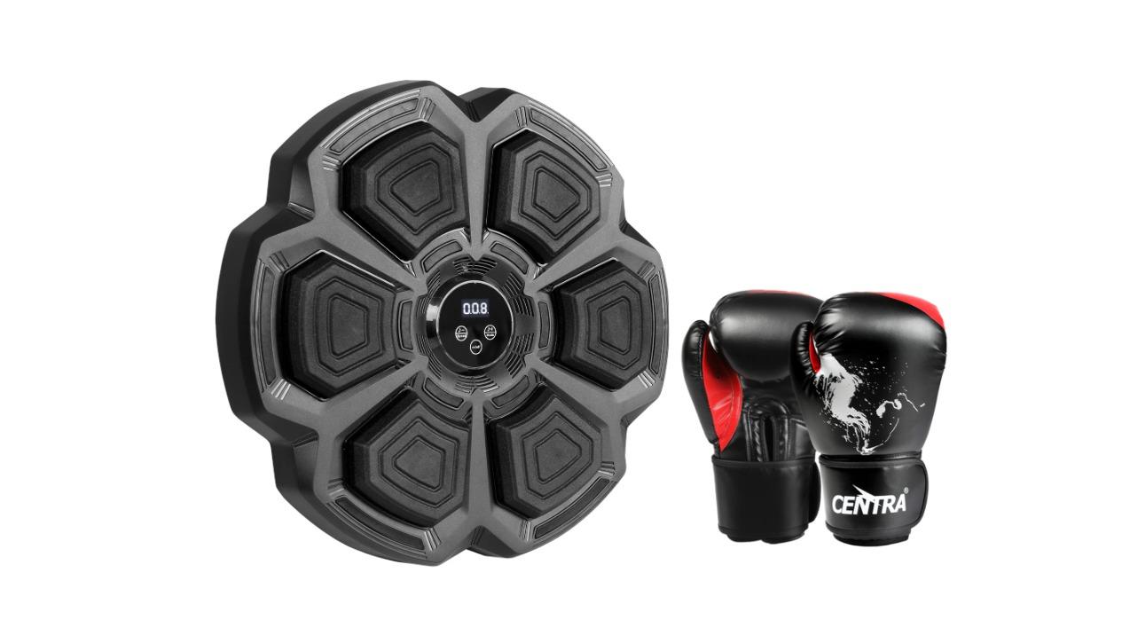 Centra 9-Speed Smart Punching Machine with 12oz Gloves - Black