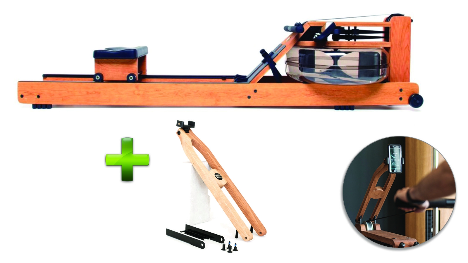 WaterRower Oxbridge Rowing Machine with Phone/Tablet Holder
