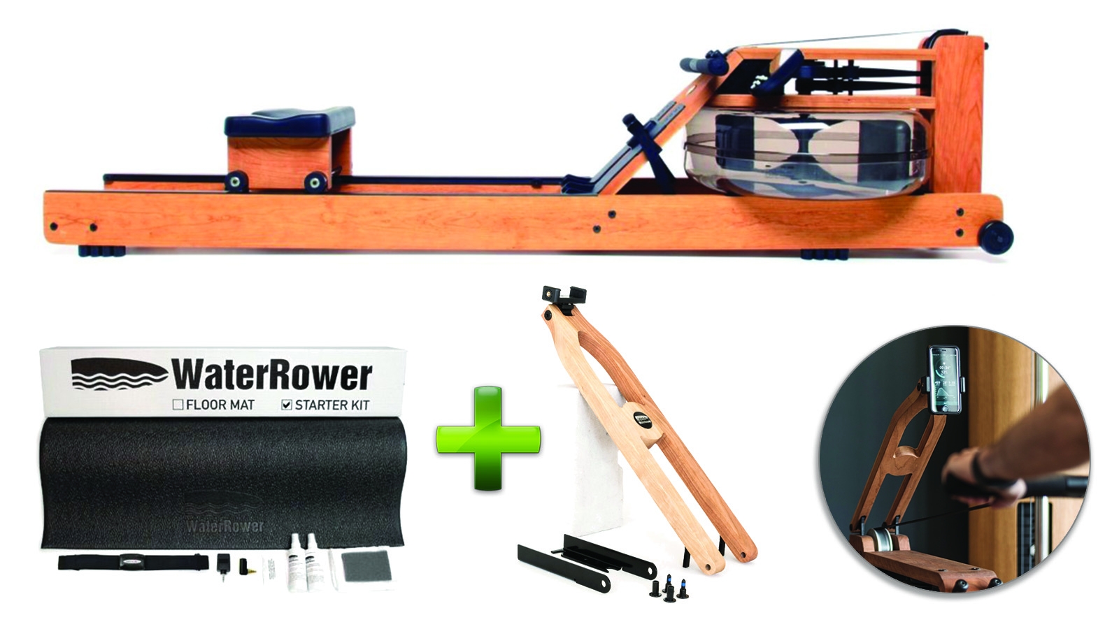 WaterRower Oxbridge Rowing Machine Complete Package