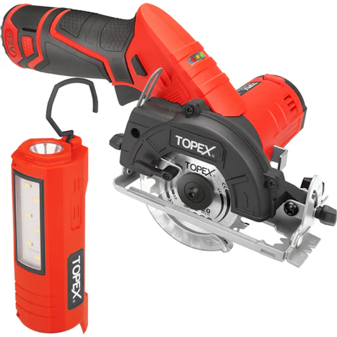 TOPEX 12V Cordless Circular Saw LithiumIon LED Torch with Battery and Charger