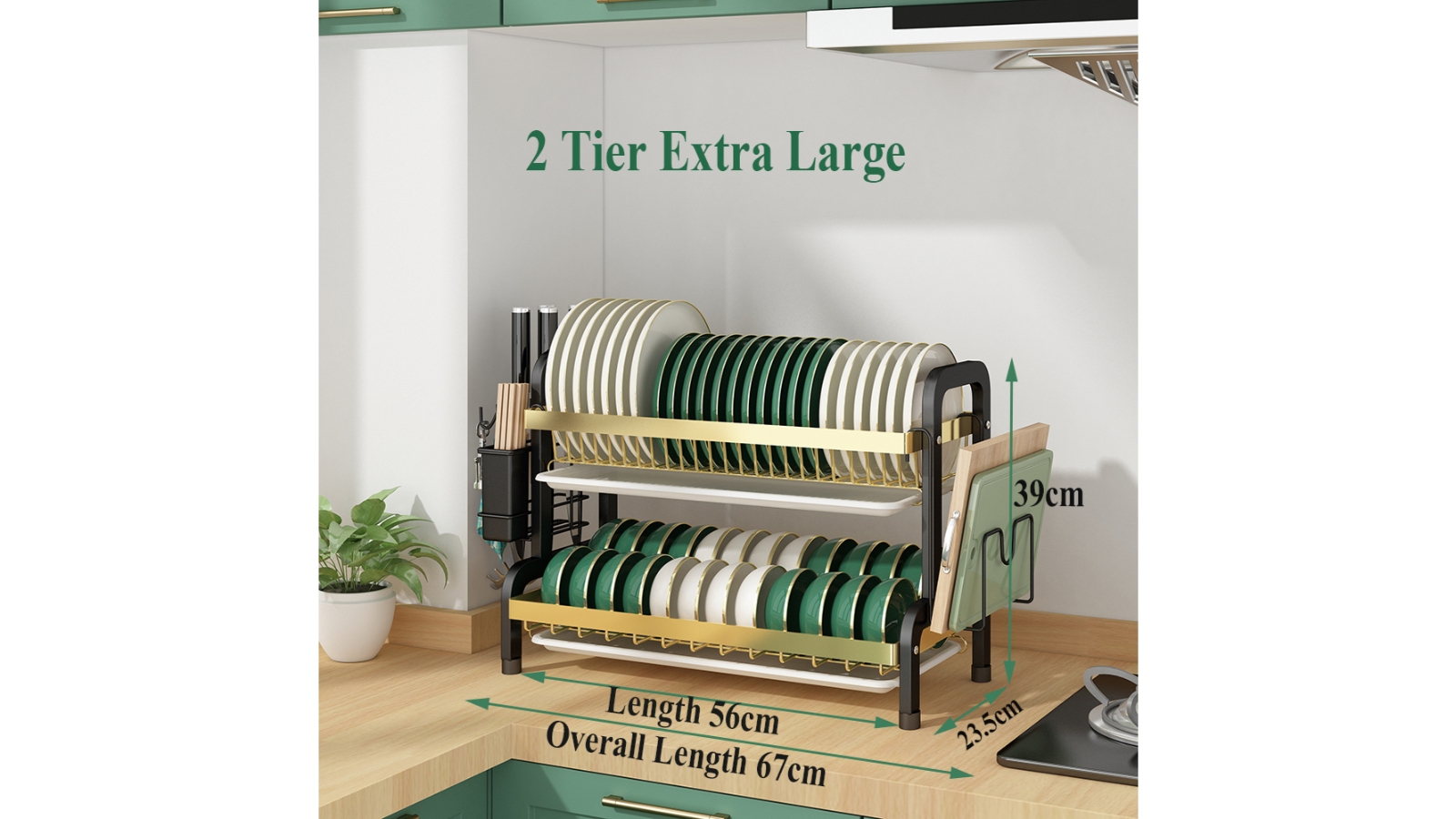 Viviendo Black Gold 2 Tier Dish Drying Rack X Large Harvey Norman