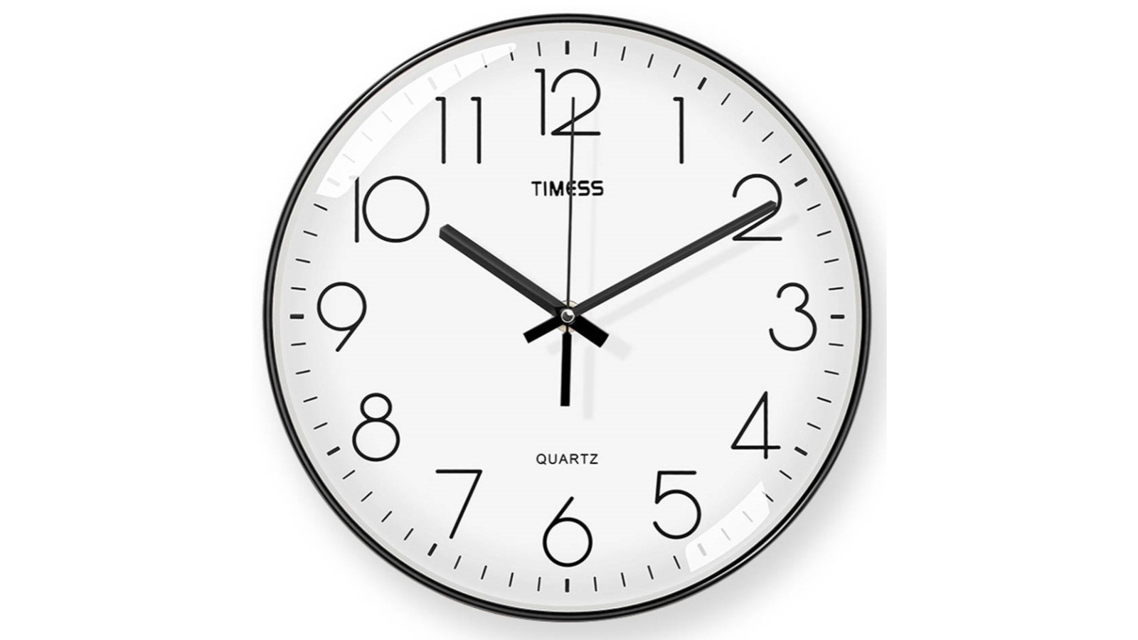 Beebuy Quartz Round Modern White Wall Clock Silent 30cm Harvey Norman