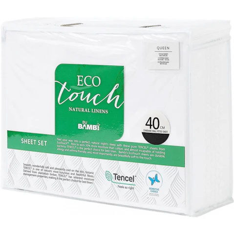 Bambi Eco Touch Tencel White Sheet Set