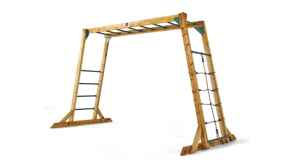 Plum Play Outdoor Wooden Durable Fun Monkey Bars for Kids