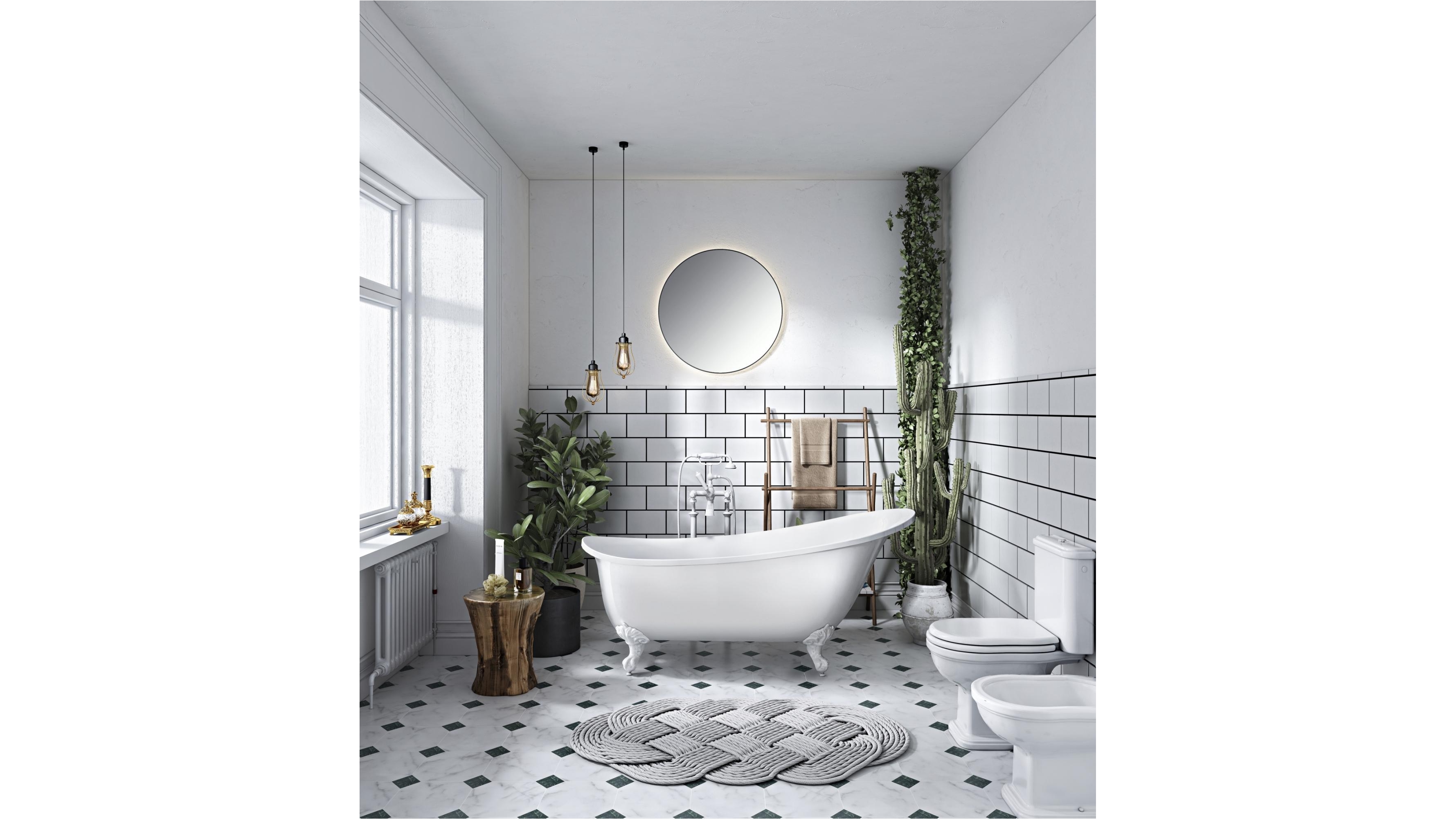 Studio 1 Windsor 1700mm Claw Foot Bath with White Legs
