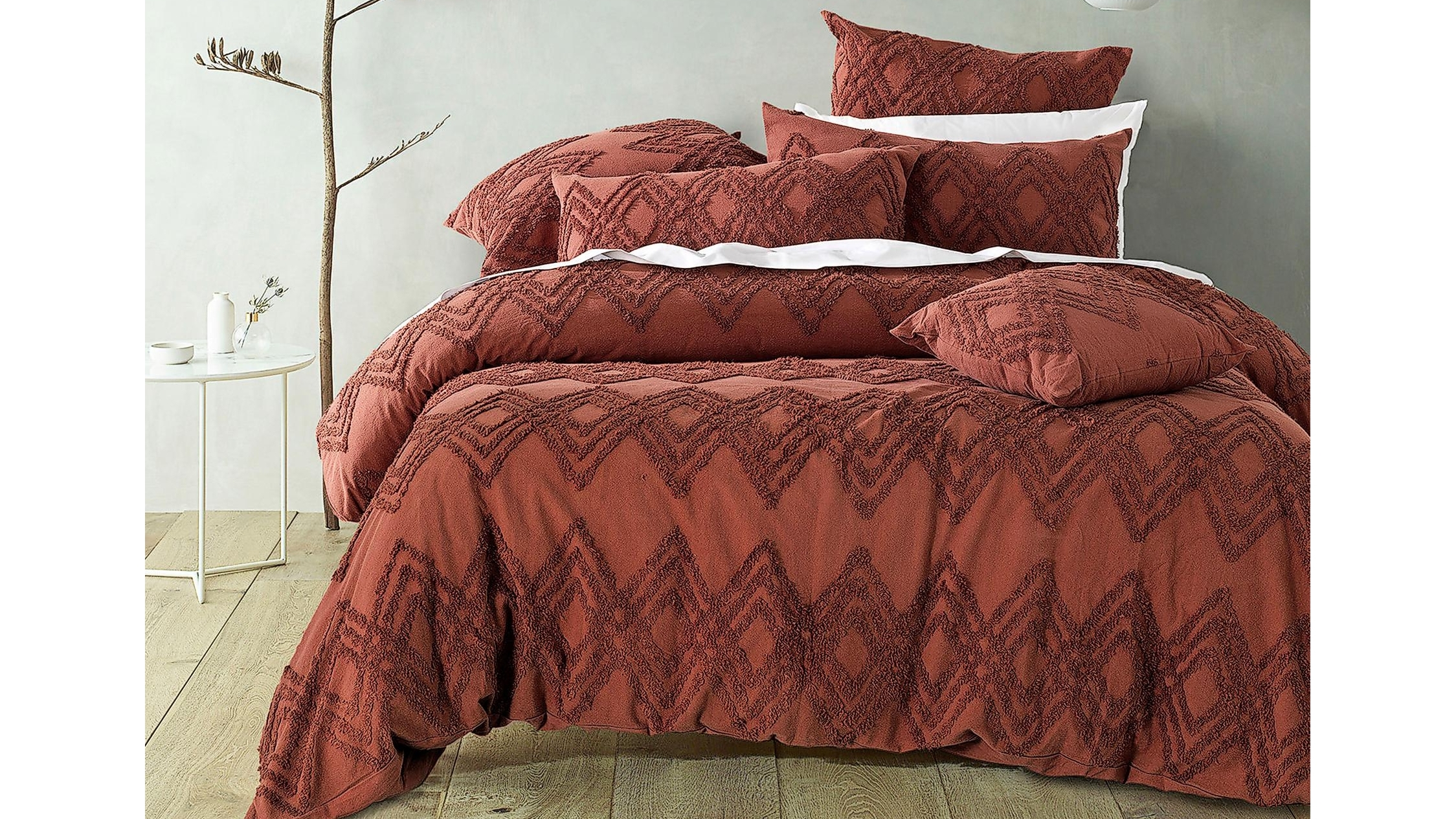 Jaipur Terracotta Quilt Cover Set - Queen