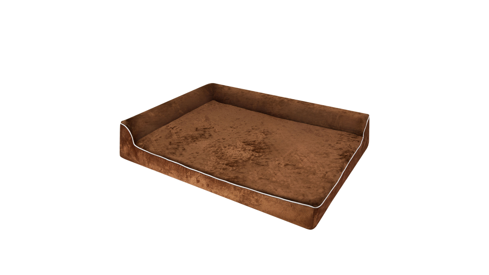 PaWz L-Shape Soft Velvet Fabric Orthopedic Coffee Dog Bed - XX-Large
