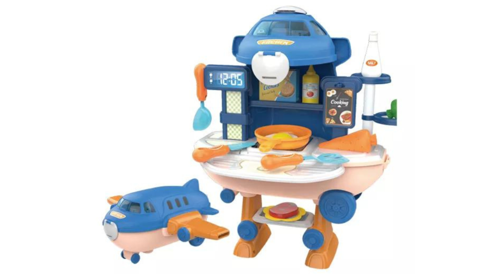 Megajoy 2in1 Plane Kitchen Stove Pretend Cooking Set 30 Piece Harvey Norman