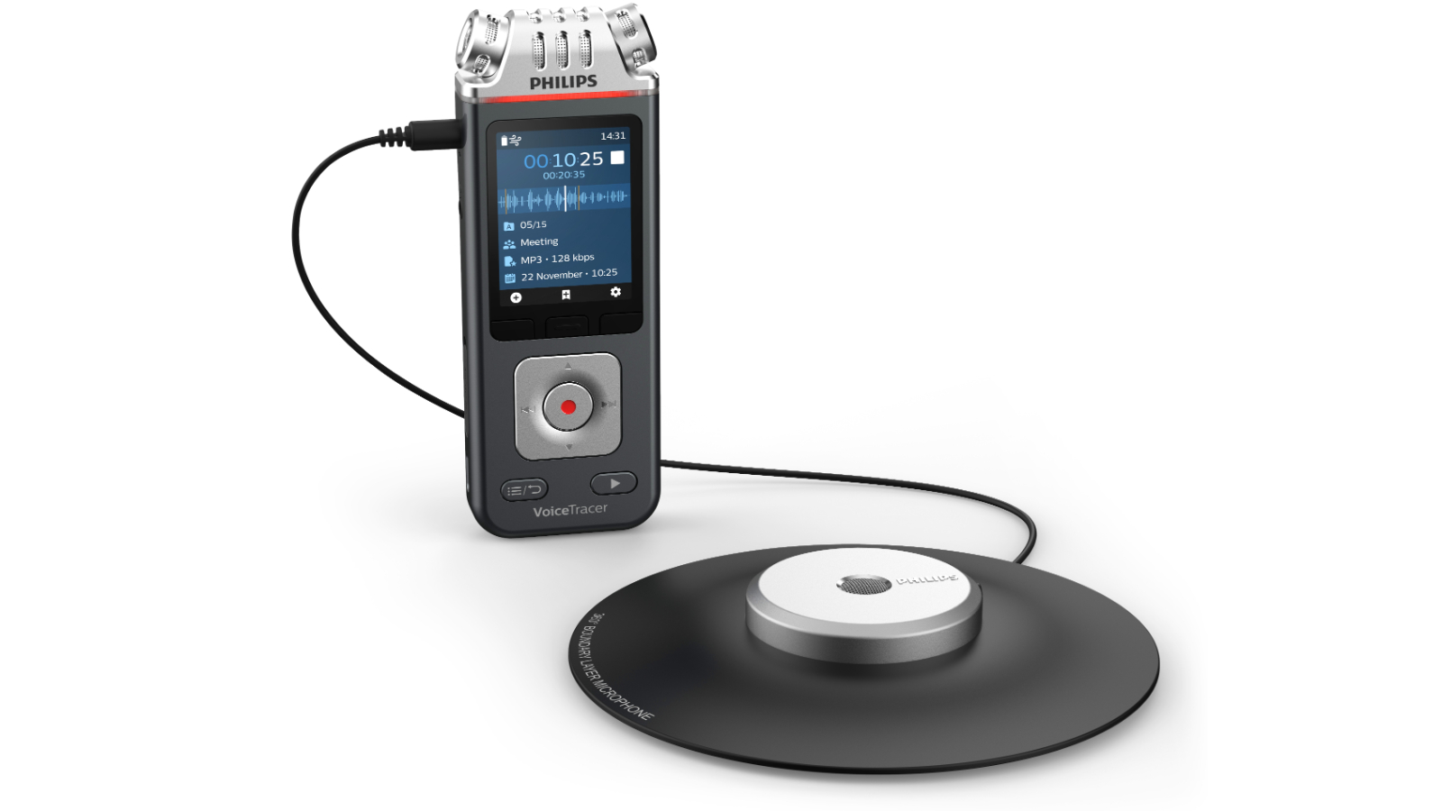 Philips DVT8115 Voice Tracer Meeting Recorder - Chrome