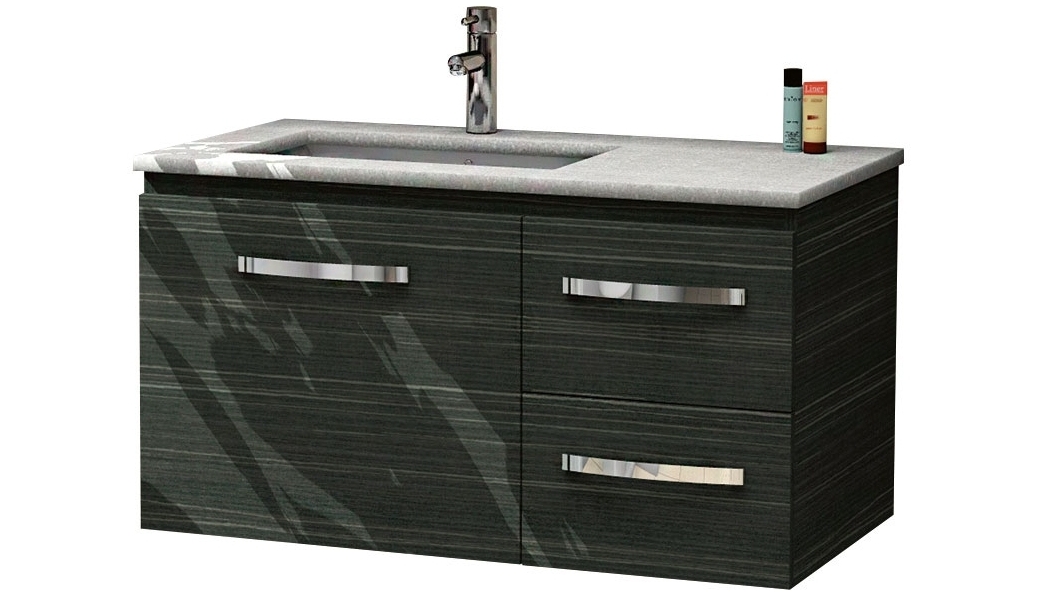 Timberline Houston 900mm Wall-Hung Vanity with Silksurface Top and Left Mount Undercounter Ceramic Basin