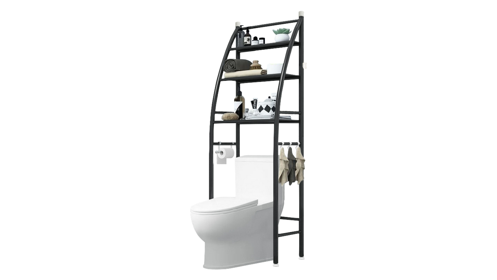 3-Tier Bathroom Towel Storage Rack - Black