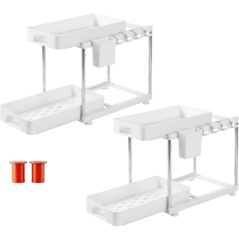 Toque 2 Piece Adjustable Under Sink Organizer Storage Rack