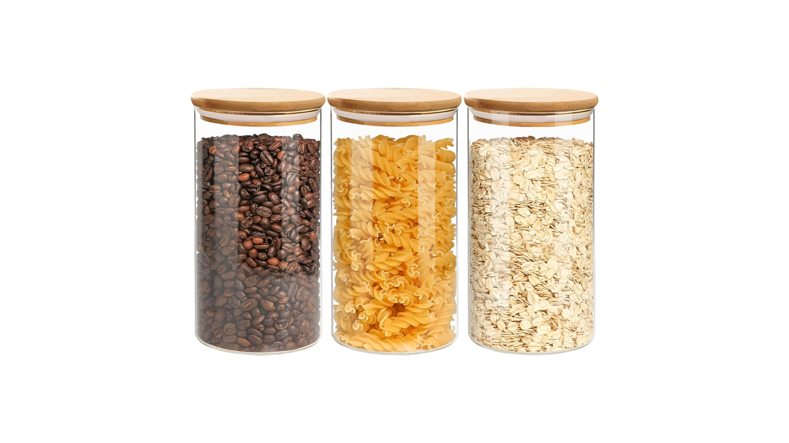 3 Piece Glass Food Storage Jars Set - 750ml