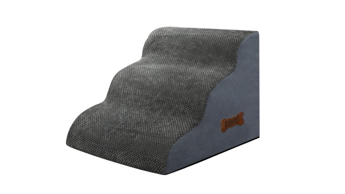PaWz 3 Stairs Foam Dog Ramp - Grey