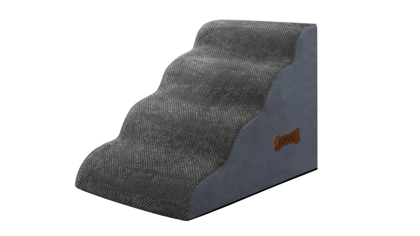 PaWz 4 Stairs Foam Dog Ramp - Grey