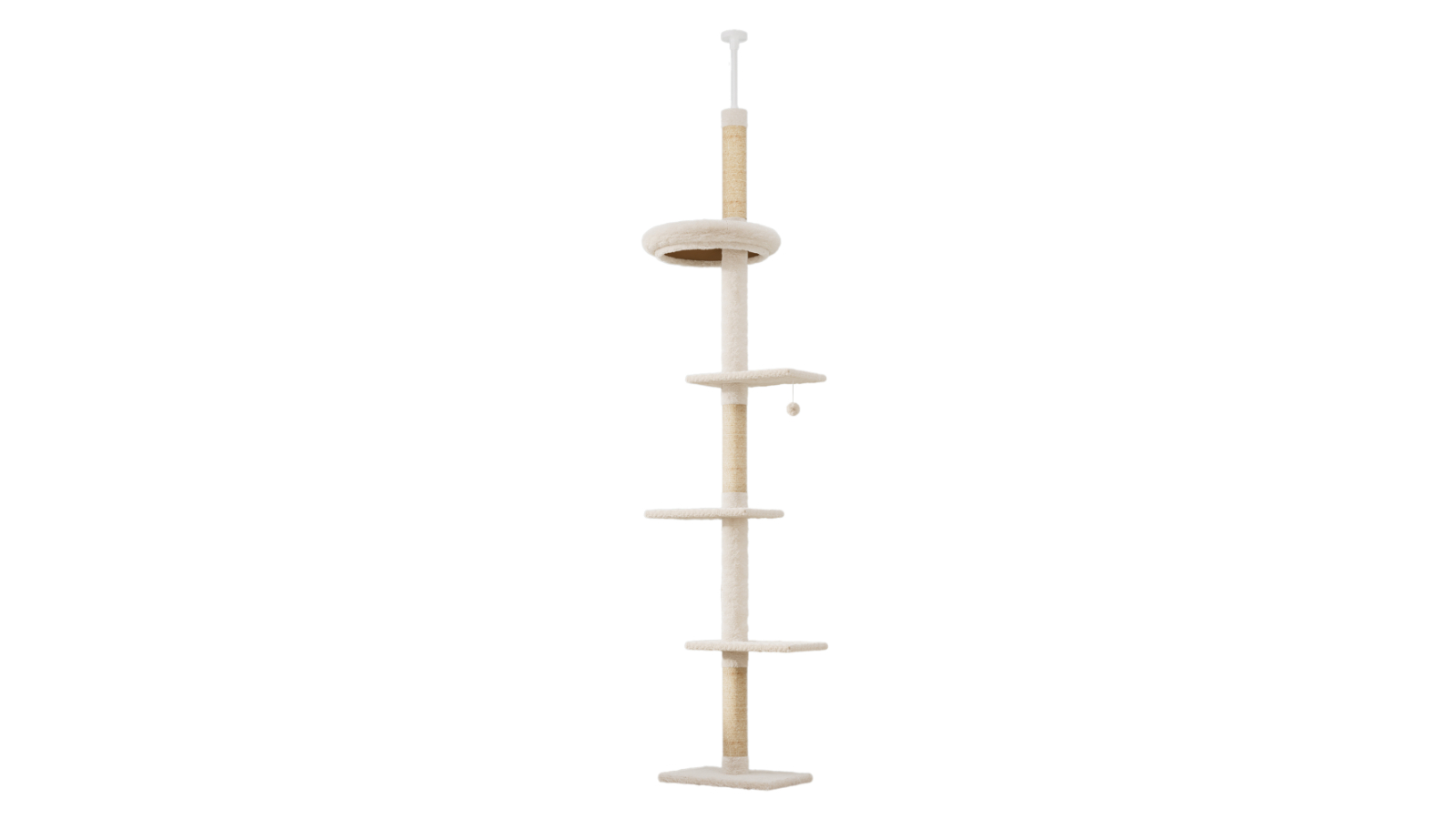 PaWz 275cm Adjustable Cat Tree Scratching Tower - Beige