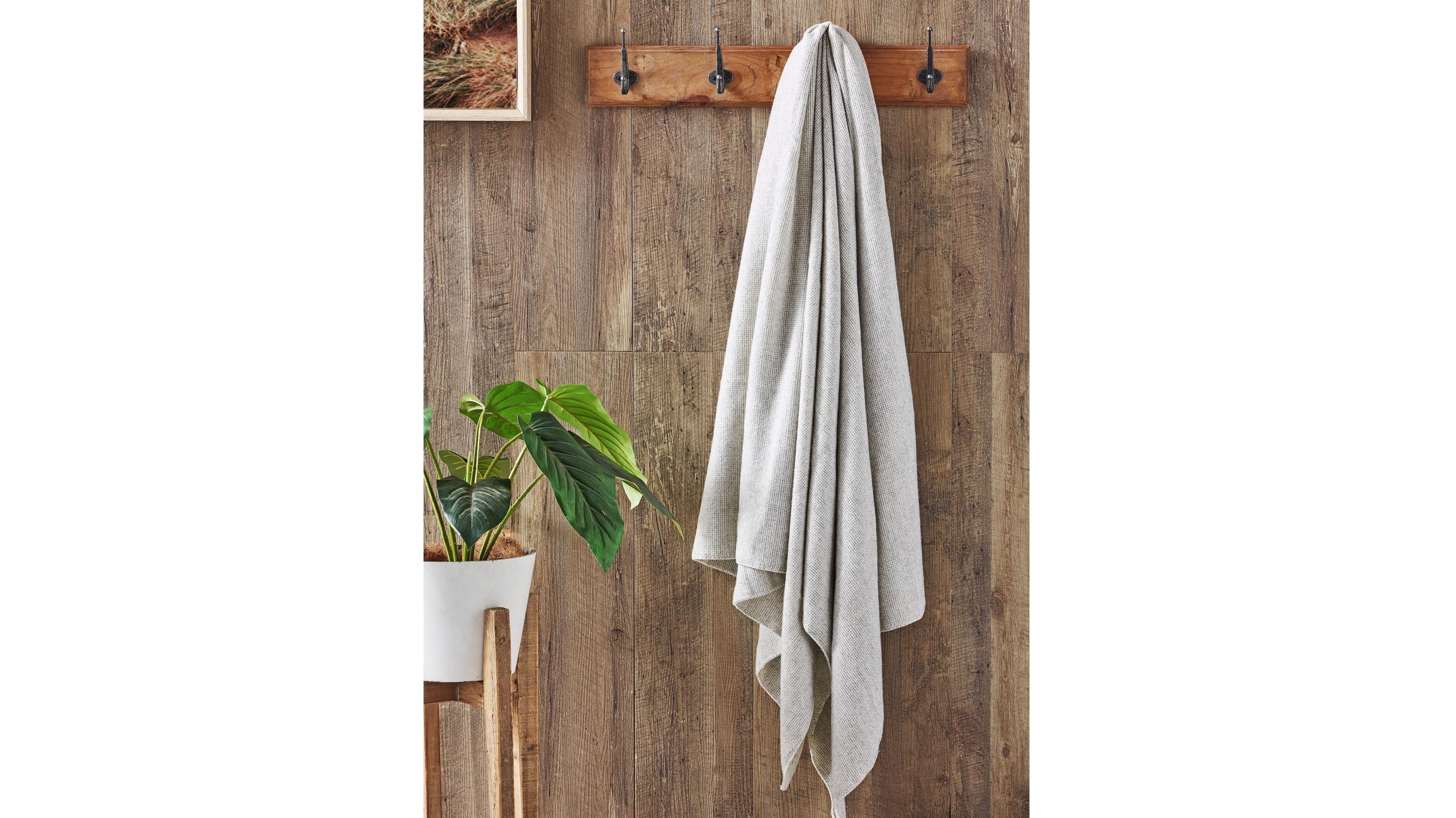 Alpaca Wool Light Grey Throw