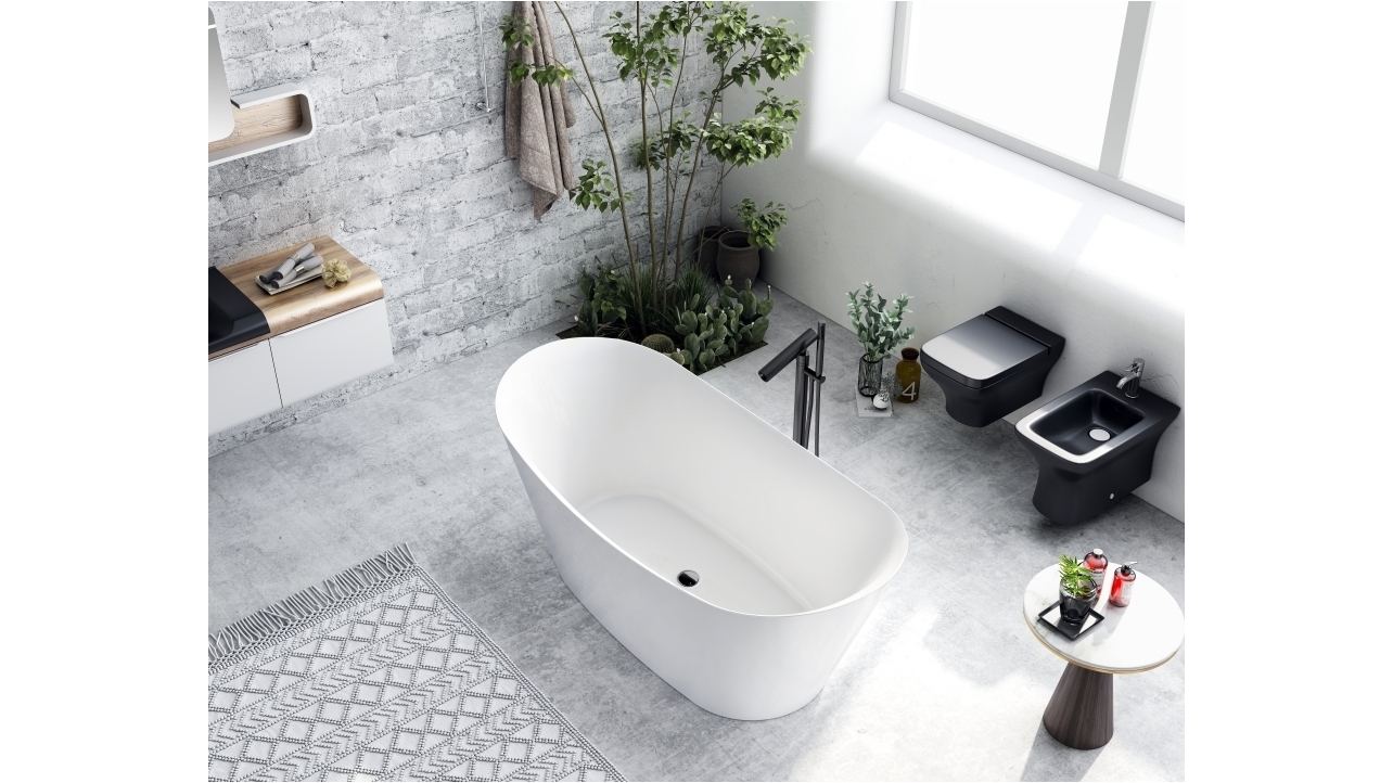 Studio 1 Indulgence 1700mm Thin Edge Freestanding Bath Harvey Norman