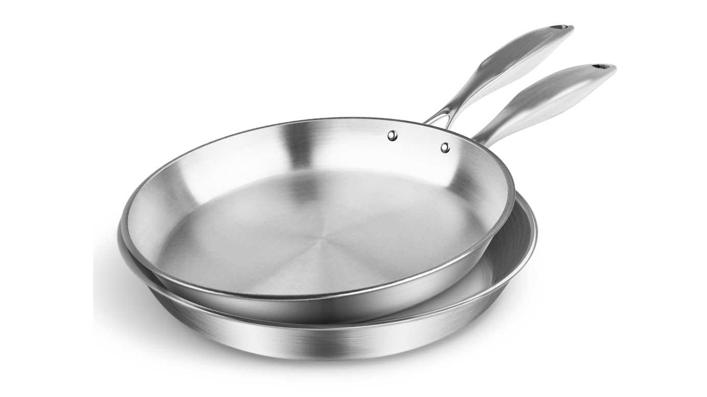 SOGA Stainless Steel Fry Pan 24cm 34cm Frying Pan Top Grade Induction Cooking