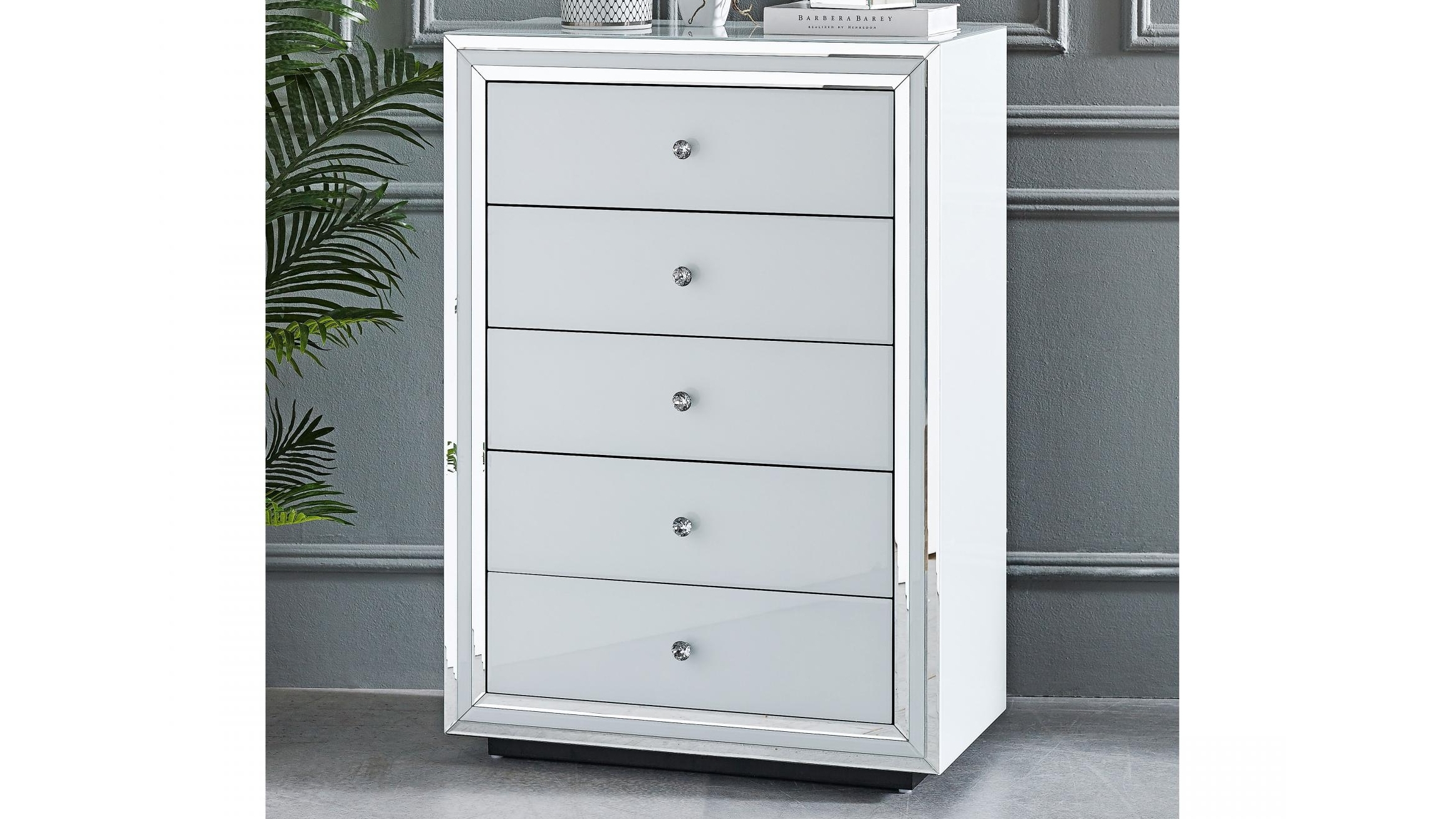 Peninsula 5-Drawer Tallboy - White