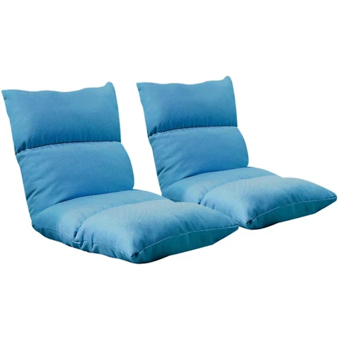Soga 2 Piece Floor Recliner Lazy Sofa - Blue