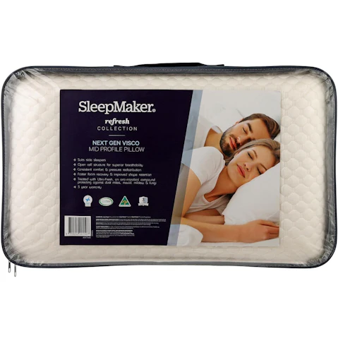SleepMaker Refresh Memory Foam Mid Profile Pillow