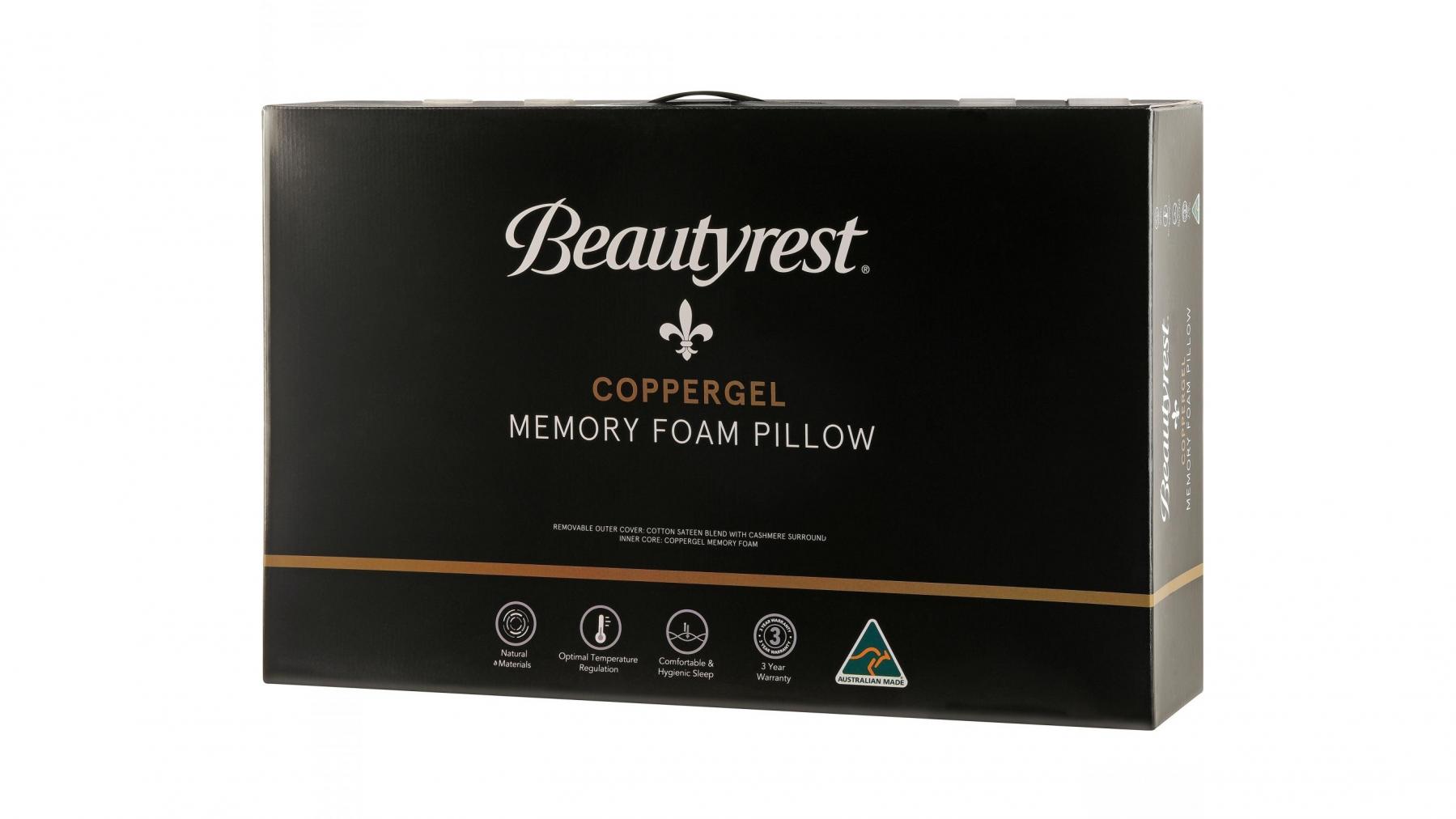 Beautyrest Black Royale Copper Gel Tencel Mid Pillow Harvey Norman