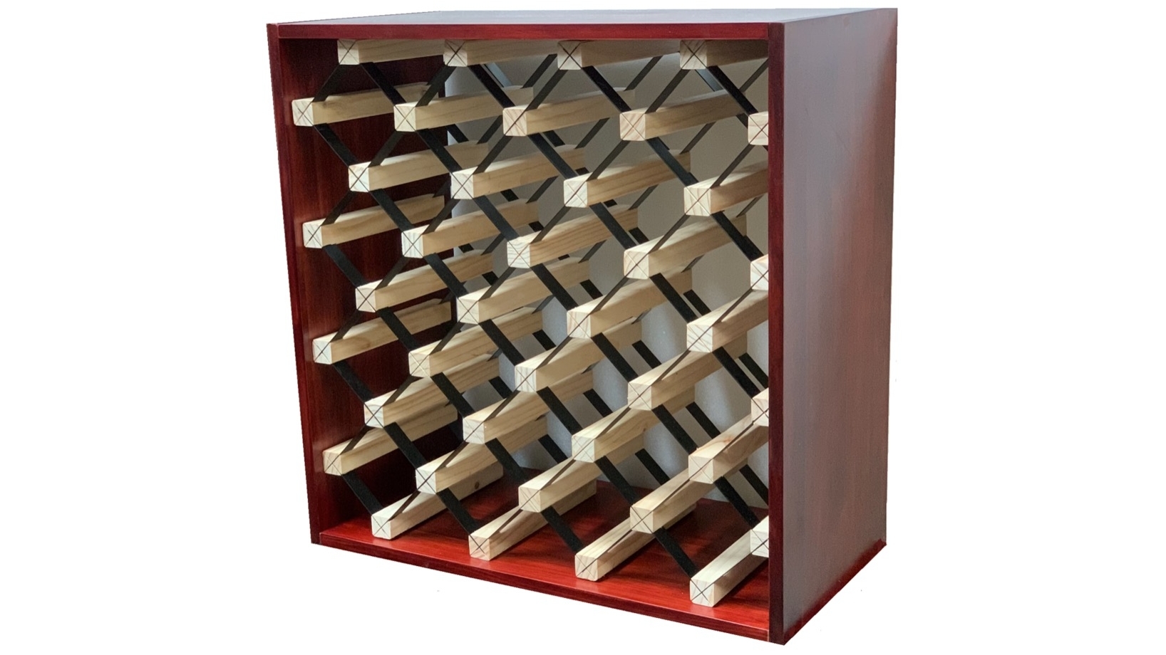 Wine Rack Store Modern Module Cube Wine Rack - Exterior Mahogany Brown