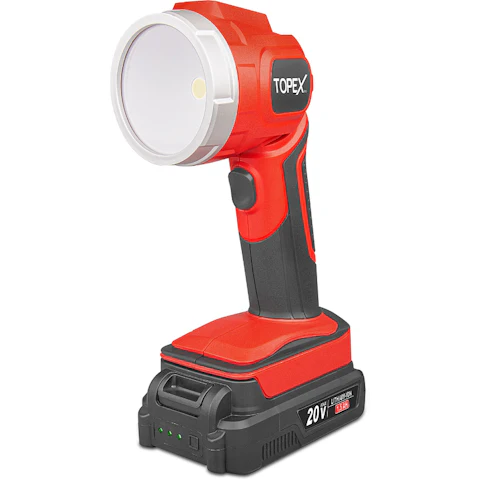 TOPEX 20V LED Light 300 Lumen Lightweight LED Torch with Battery and Charger