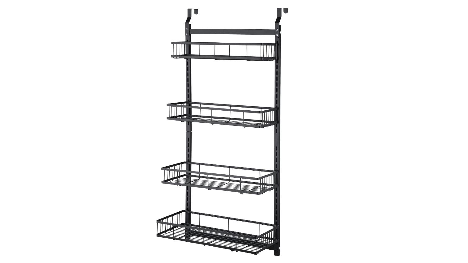 4-Tier Metal Basket Over the Door Hanging Storage Organizer