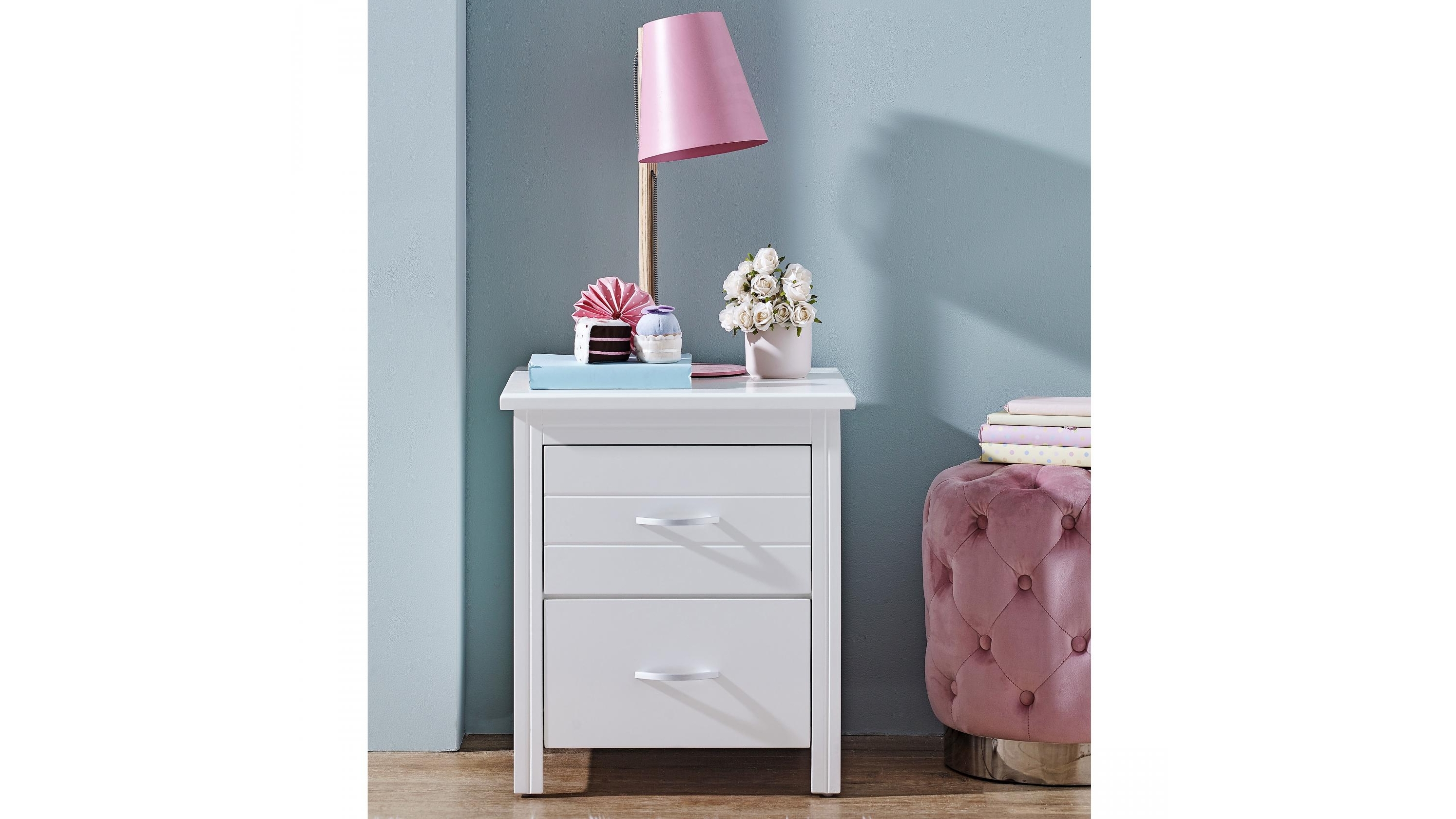 Nero 2-Drawer Bedside Table - Snow