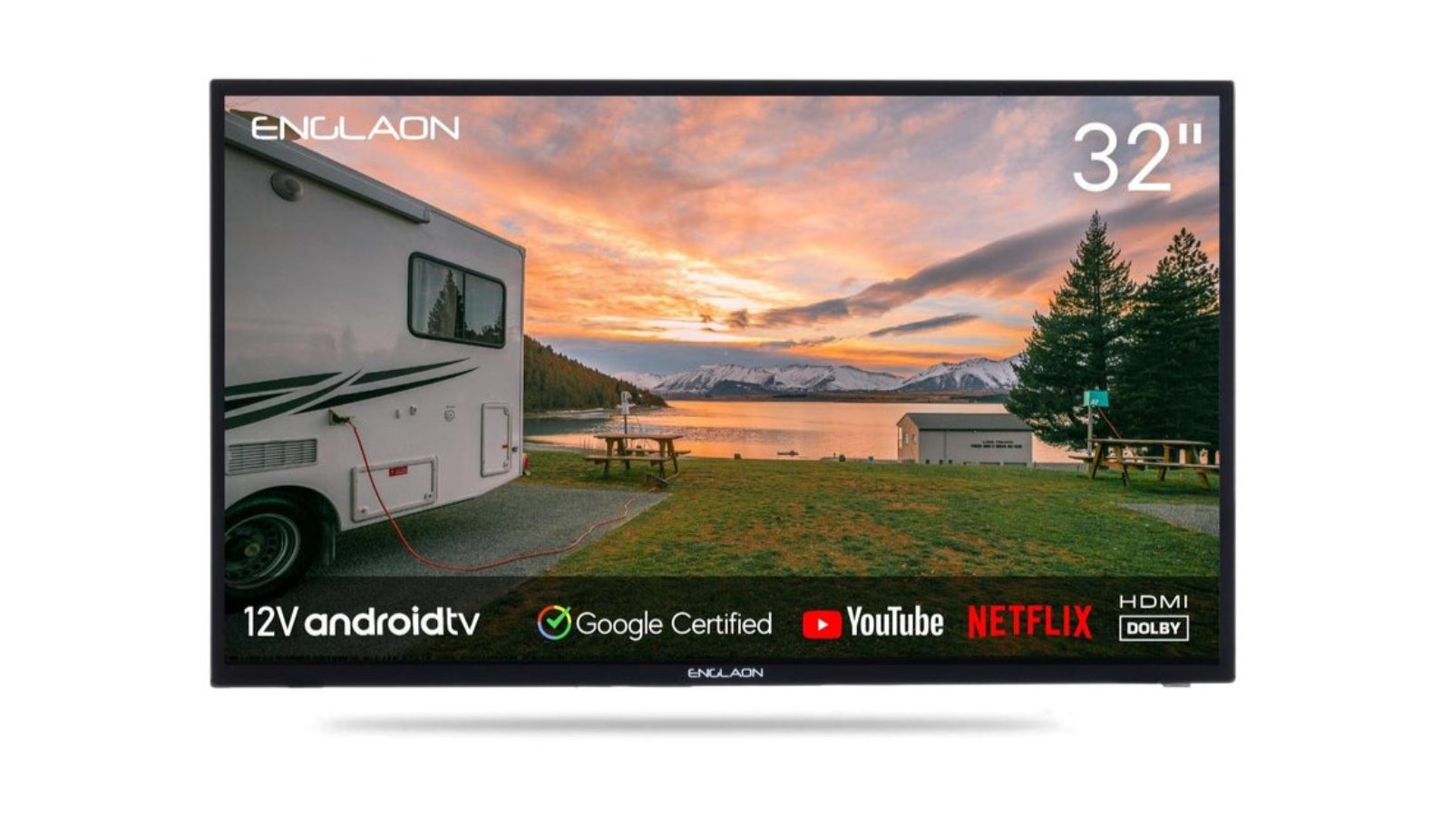 Englaon 32-inch 12V TV with Chromecast and Bluetooth