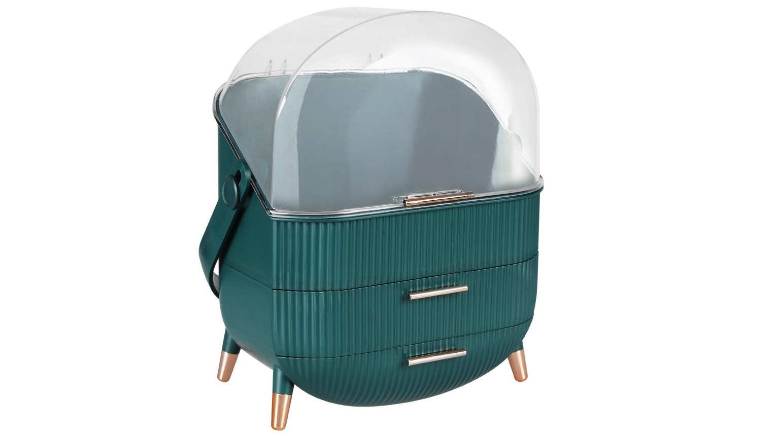 Sello Makeup Organiser Case Drawer Portable Jewellery Storage Box with Holder - Green
