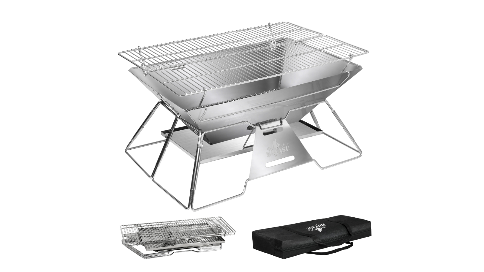 Moyasu 2-in-1 Portable Freestanding Charcoal BBQ Grill with Bag