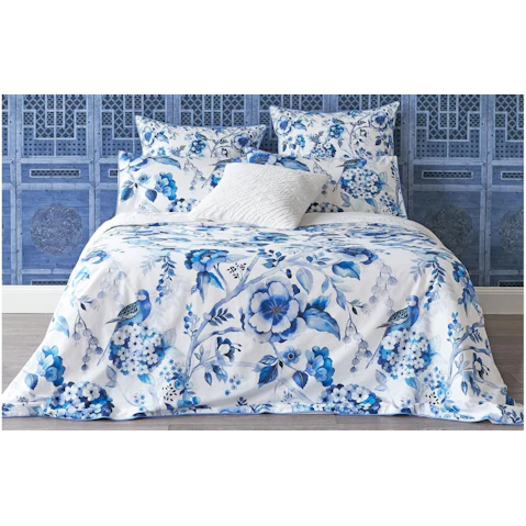 Emilina Blue Quilt Cover Set - Double