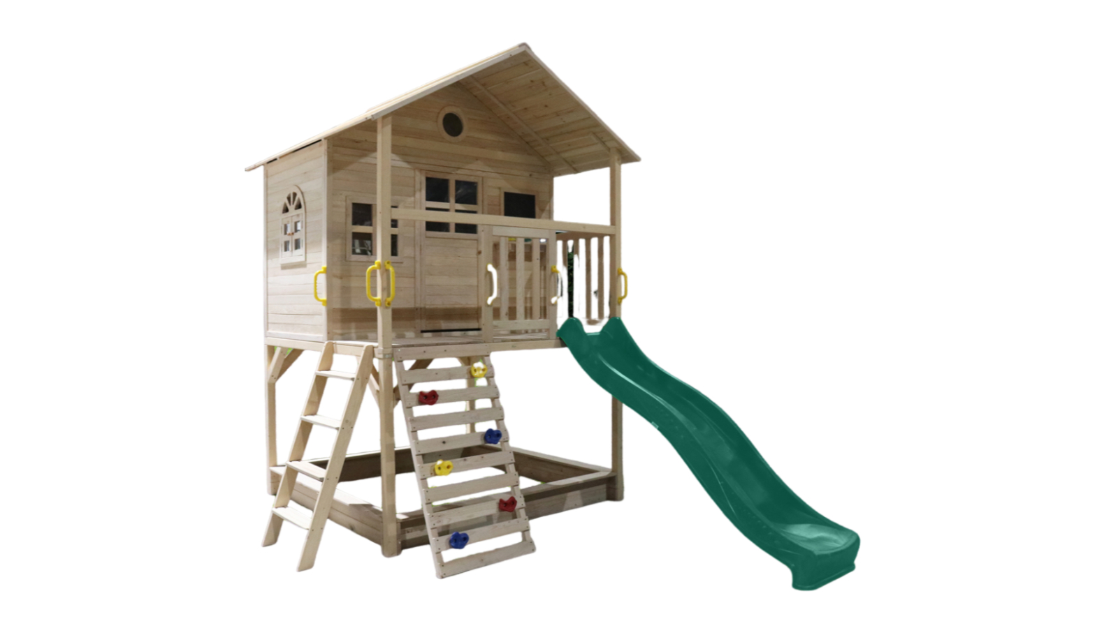 All 4 Kids Aiden Huge Cubby House with Slide and Sand Pitch