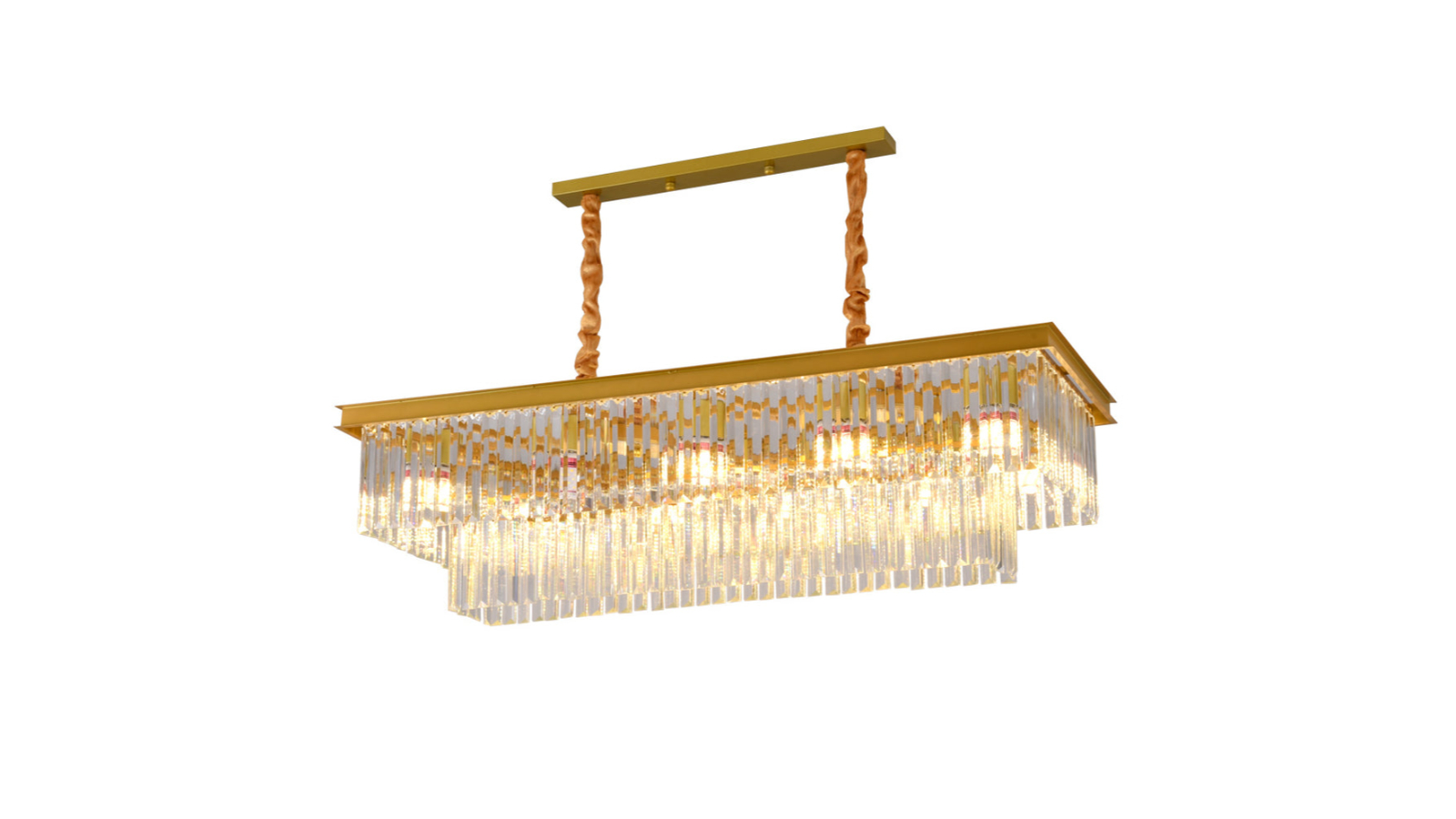 Eli & Co. Lighting 100cm 10-Light Altaira Crystal Linear Chandelier - Gold