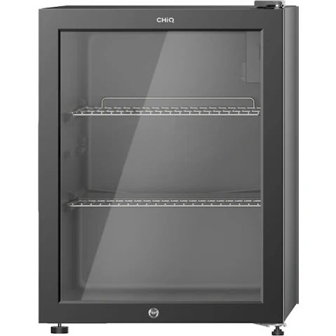 ChiQ 64L Glass Door with Black Frame Beverage Fridge