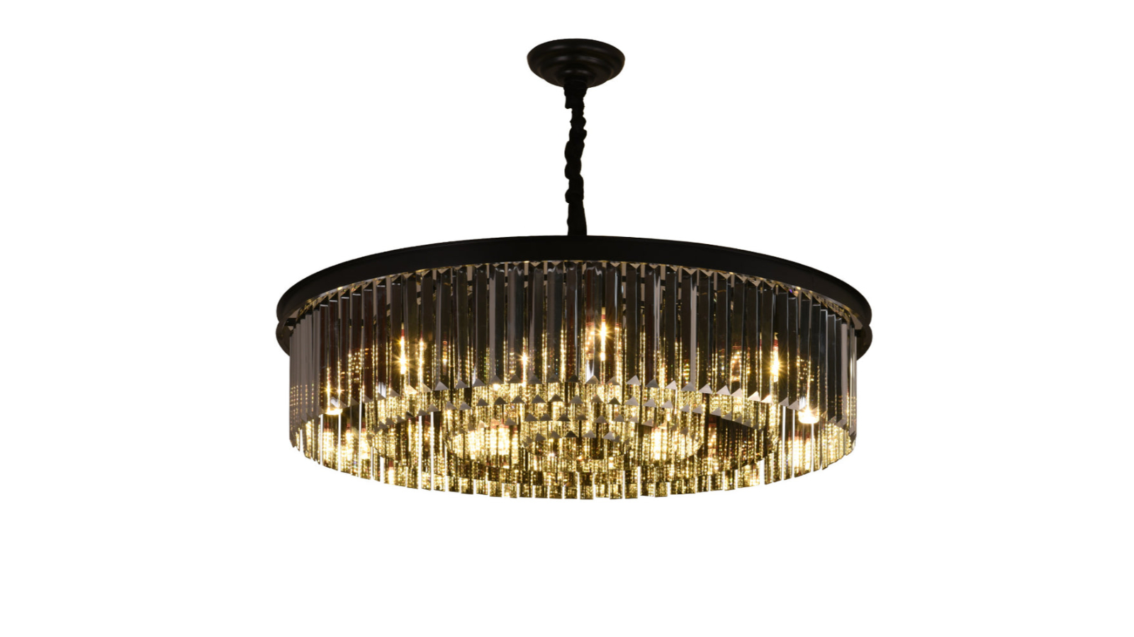 Eli & Co. Lighting 80cm 9-Light Angelo Round Crystal Chandelier - Smoke