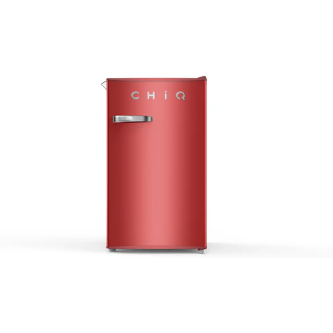 CHiQ 90L Retro Single Door Bar Fridge - Red