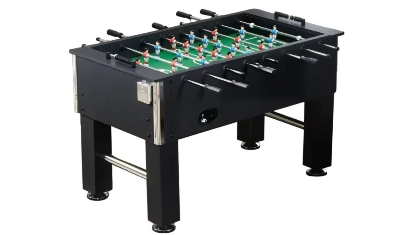 TopOne Sports 5ft Black Frame Foosball Soccer Table with Solid Steel Rod with Accessories Package