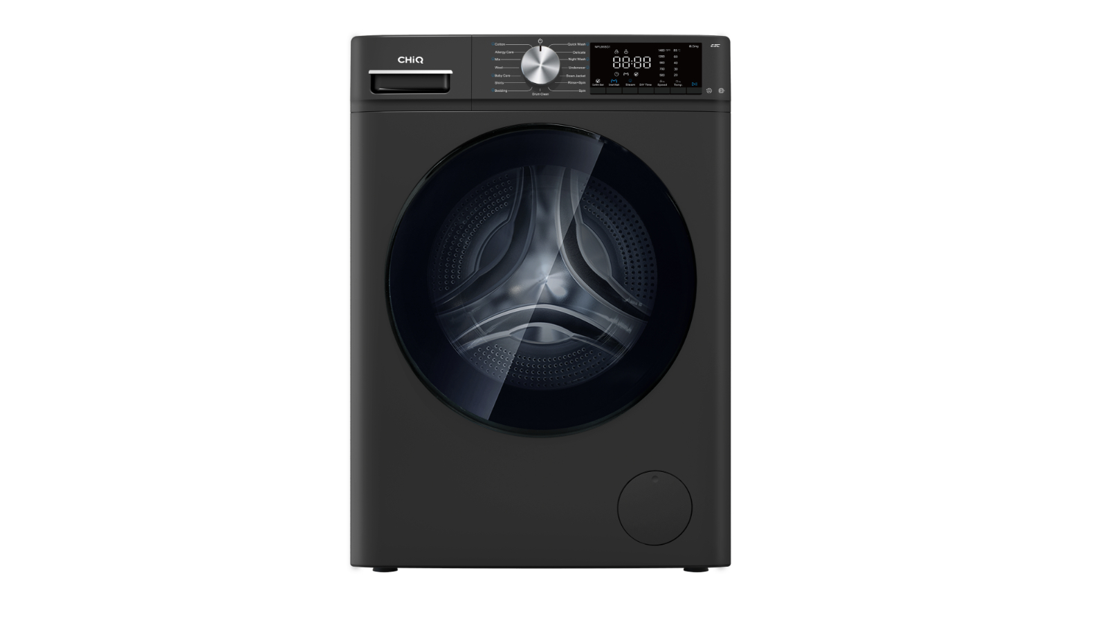 ChiQ 8.5kg Front Load Washer Only - Gunmetal