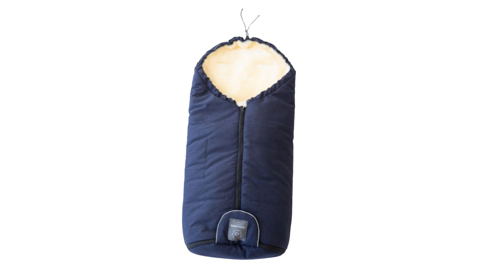 Naturally Sheepskins Footmuff with Centre Zip - Linear Navy/Natural