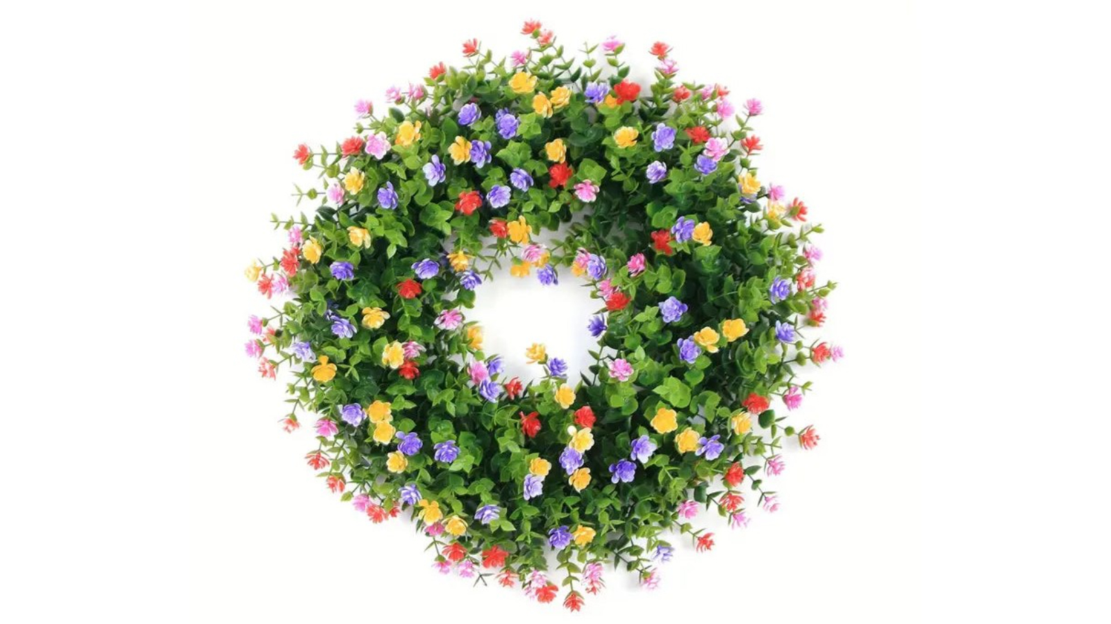 TM Silk Rose Flower Wreath with Eucalyptus Leaves