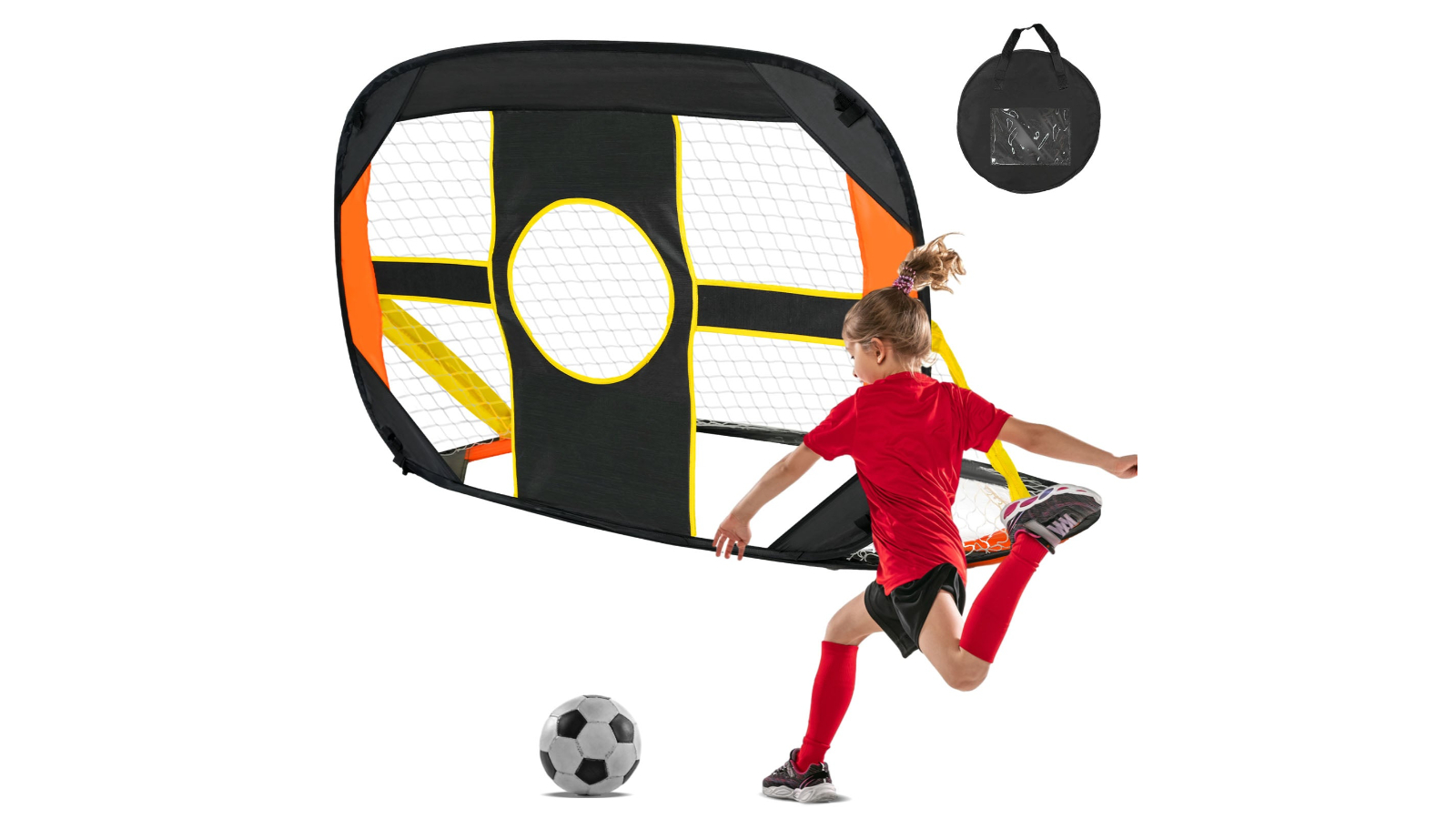 Advwin 2-in-1 Portable Kid Football/Soccer Goal Post Net